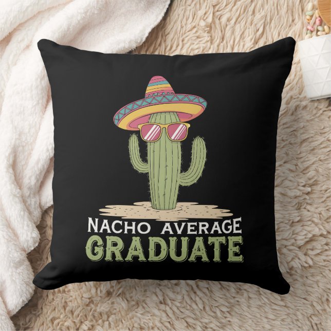 Nacho Average Graduate Cactus Examen Mexikansk Kudde (Filt)
