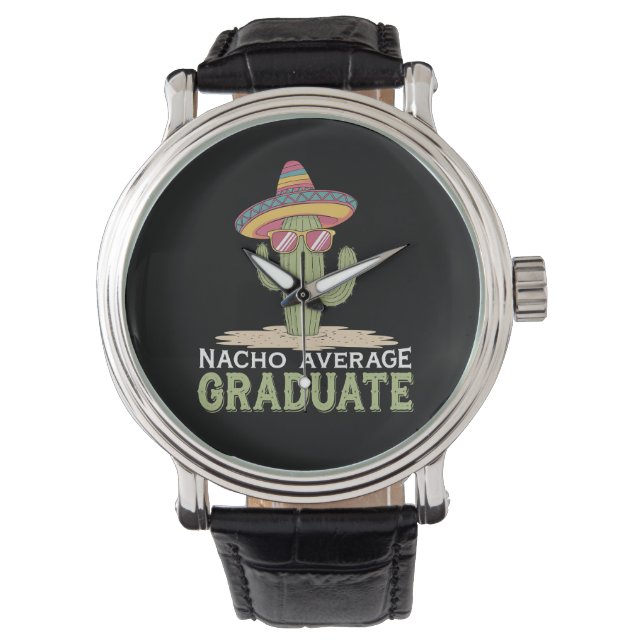 Nacho Average Graduate Kaktus Examen Mexikansk Armbandsur (Framsida)