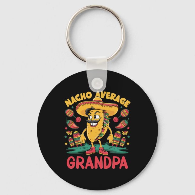 Nacho Average Grandpa mexikansk matchande Cinco De Nyckelring (Framsida)
