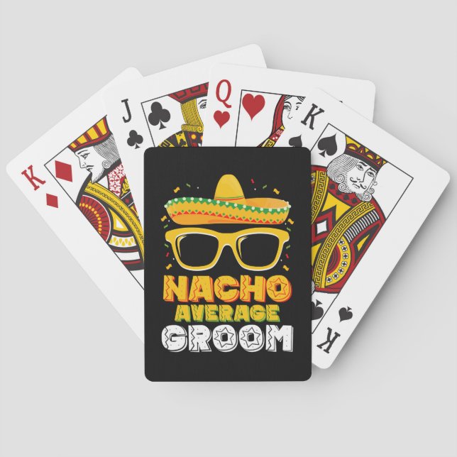 Nacho Average Groom Bröllop Cinco de Mayo Casinokort (Baksidan)