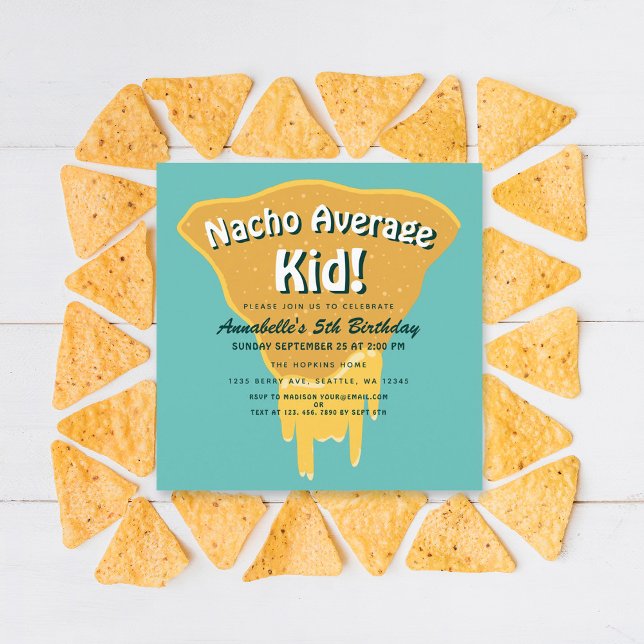 Nacho Average Kid Birthday Inbjudningar (Skapare uppladdad)