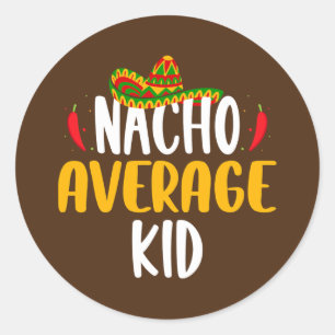 Nacho Average Kid Girl Child Cinco De Mayo Runt Klistermärke