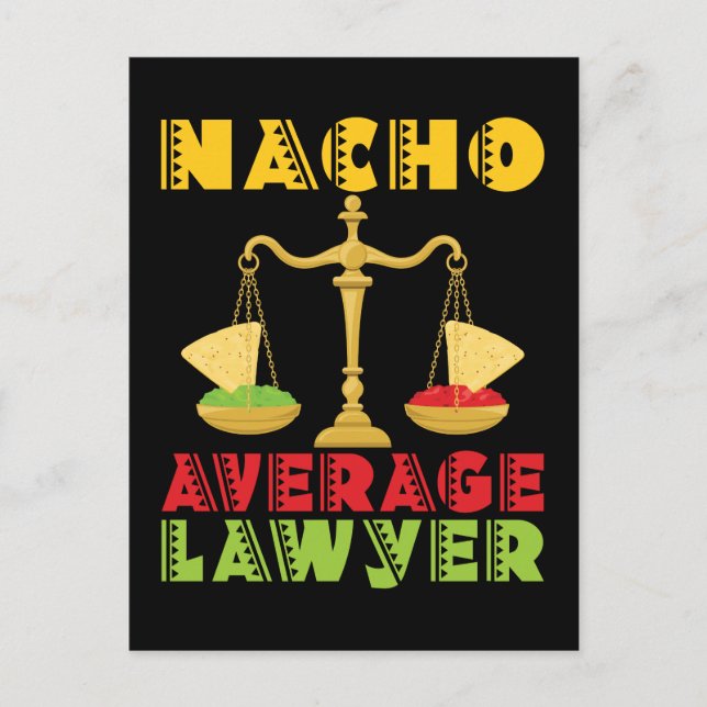 Nacho Average Lawyer Funny Cinco de Mayo Vykort (Framsida)