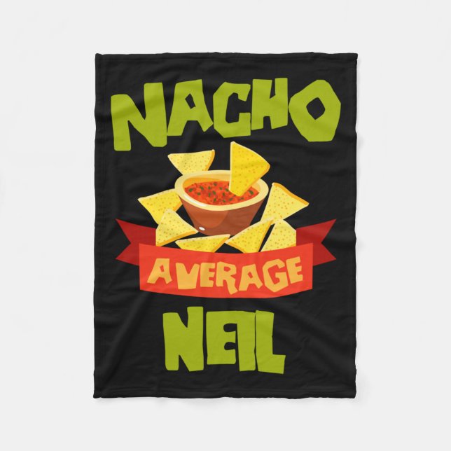 Nacho Average Neil Rolig Födelsedagspersonlig Fleecefilt (Framsidan)