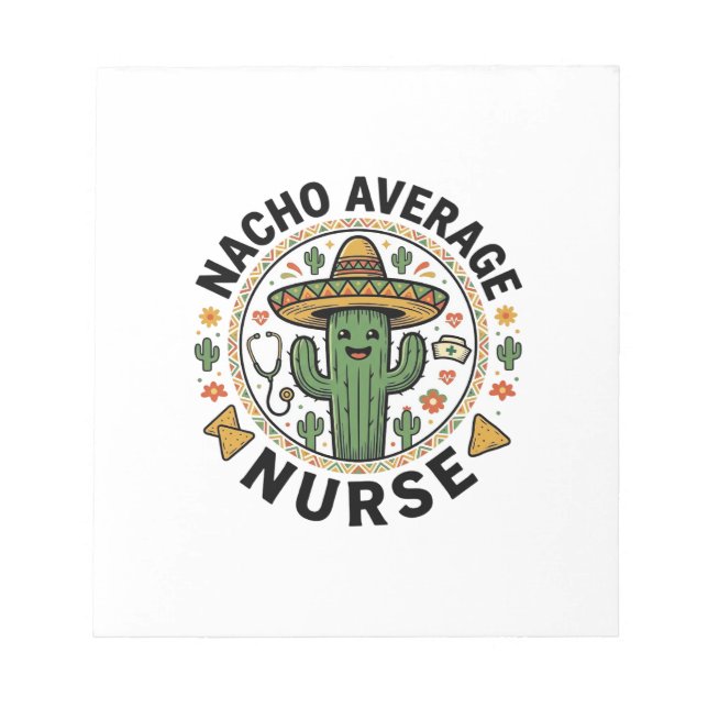 Nacho Average Nurse Cactus Fiesta Shirt Design_1 Anteckningsblock (Framsida)