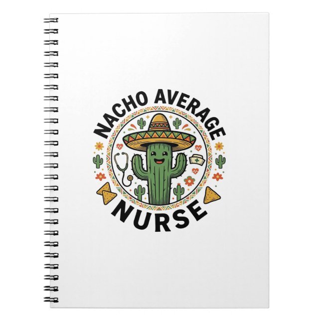 Nacho Average Nurse Cactus Fiesta Shirt Design_1 Anteckningsbok (Framsidan)