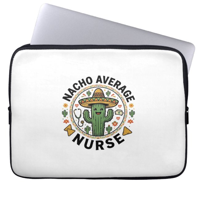 Nacho Average Nurse Cactus Fiesta Shirt Design_1 Laptop Fodral (Framsidan)