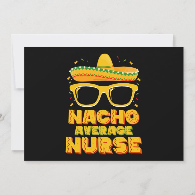 Nacho Average Nurse Cinco De Mayo Matching Family Inbjudningar (Framsida)