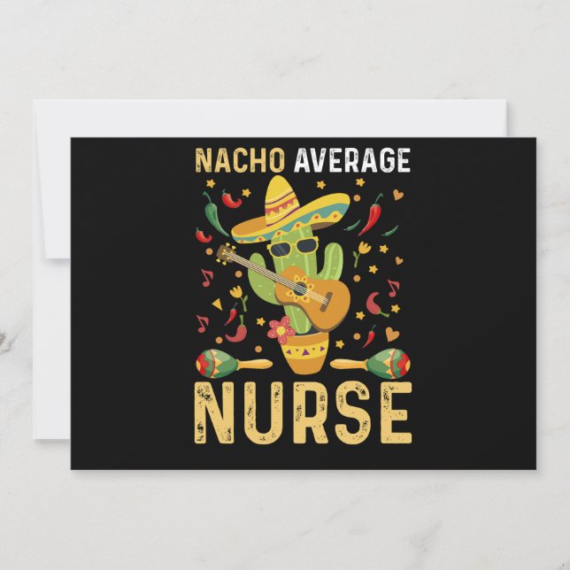 Nacho Average Nurse Cinco De Mayo Mexikansk Sjuksk Tack Kort (Framsida)