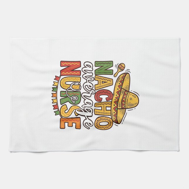 Nacho Average Nurse Cinco De Mayo T-shirt Design_1 Kökshandduk (Horisontell)