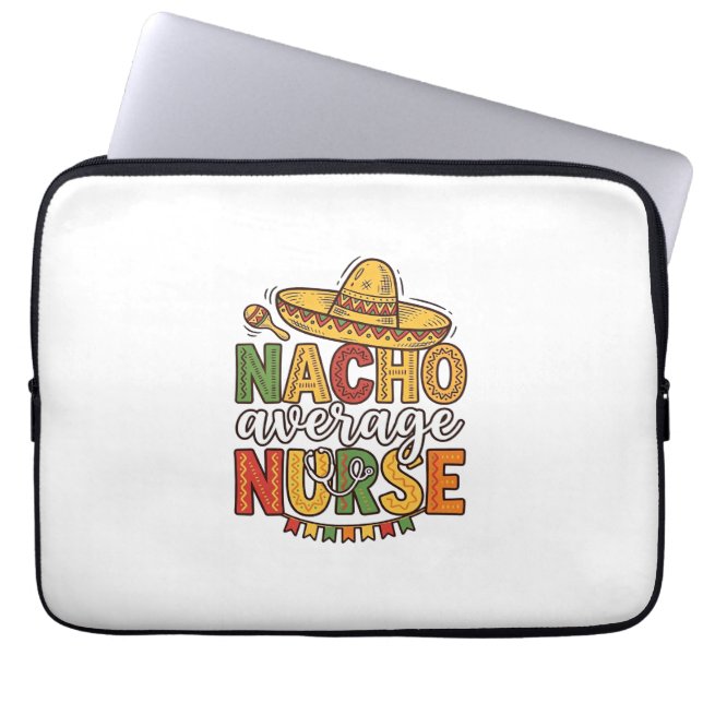 Nacho Average Nurse Cinco De Mayo T-shirt-design_1 Laptop Fodral (Framsidan)