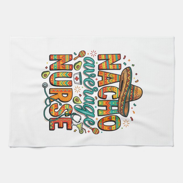 Nacho Average Nurse Fiesta Vector Shirt Design_1 Kökshandduk (Horisontell)