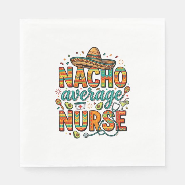 Nacho Average Nurse Fiesta Vector Skjorta Design_1 Pappersservett (Framsidan)
