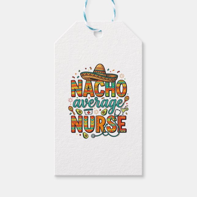 Nacho Average Nurse Fiesta Vector Skjorta Design_1 Presentetikett (Framsidan)