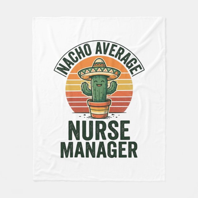 Nacho Average Nurse Manager Rolig Cactus Tröja_1 Fleecefilt (Framsidan)