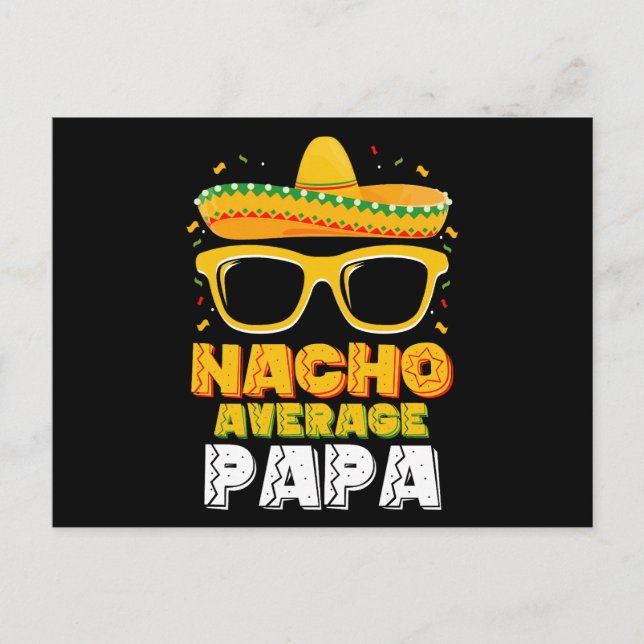 Nacho Average Pappa Pappa Family Cinco De Mayo Vykort (Framsida)