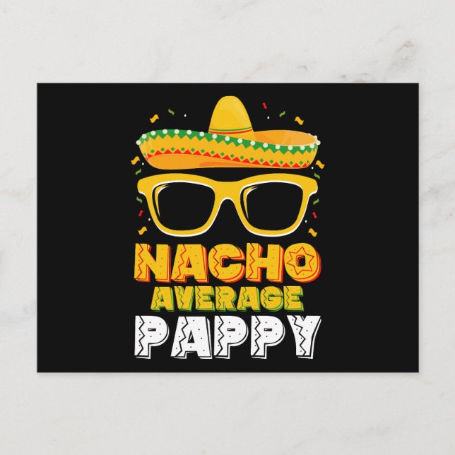 Nacho Average Pappy Pappa Family Cinco De Mayo Vykort (Framsida)