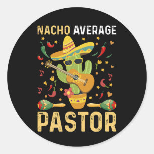 Nacho Average Pastor Religiös Ledare Cinco De May Runt Klistermärke