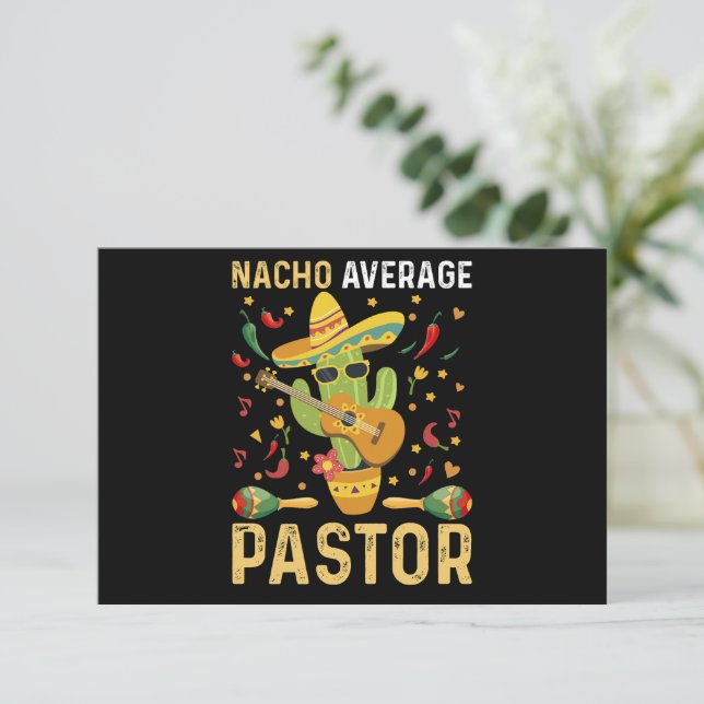 Nacho Average Pastor Religiösa Leader Cinco De May Tack Kort (Stående Fram)