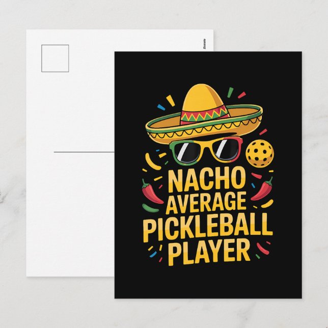 Nacho Average Pickleball Player Helg Vykort (Fram/baksida)