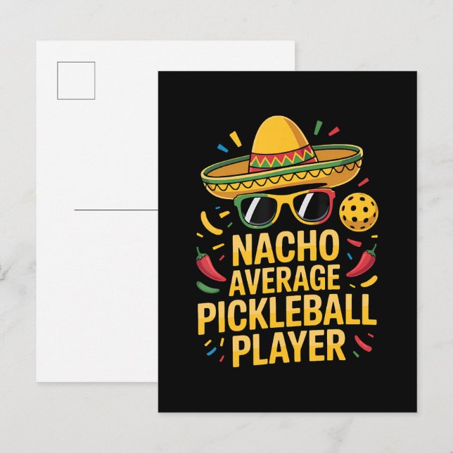 Nacho Average Pickleball Player Inbjudan Vykort (Fram/baksida)