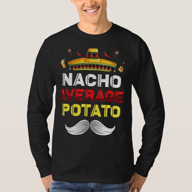 Nacho Average Potato Gnome Funny Cinco De Mayo Mex T Shirt (Framsida)