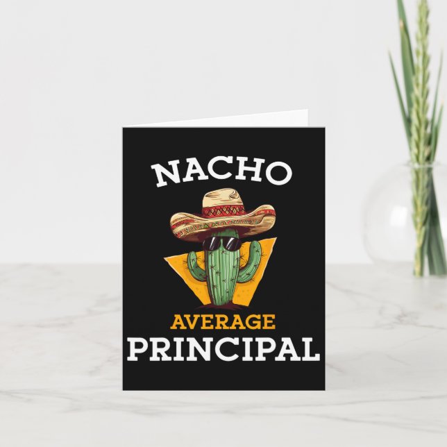 Nacho Average Principal Funny Mexican School Teach Kort (Framsida)
