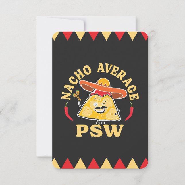 Nacho Average PSW Funny Caregivers Tack Kort (Framsida)