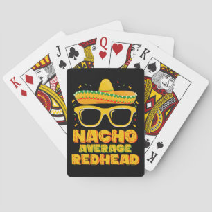 Nacho Average Rödhårig Hair Mexican Cinco De Mayo Casinokort