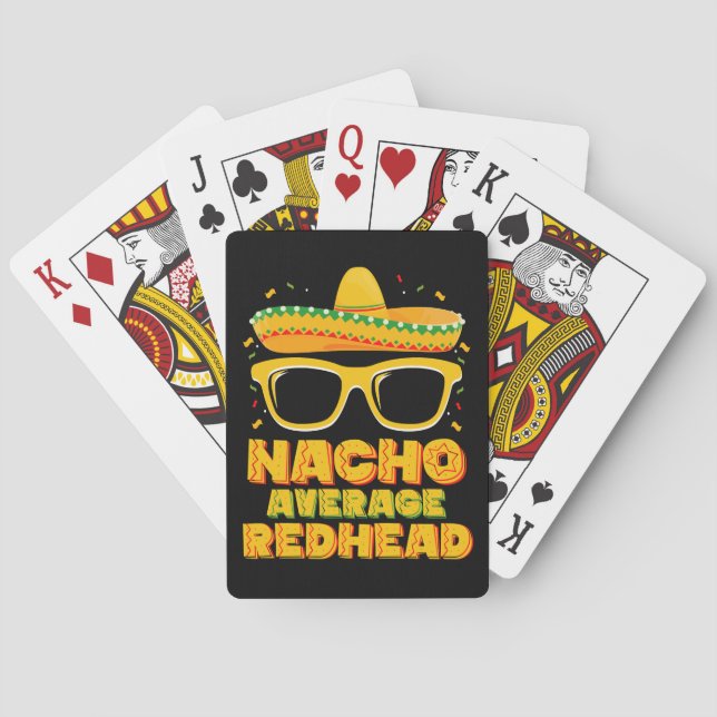 Nacho Average Rödhårig Hair Mexican Cinco De Mayo Casinokort (Baksidan)