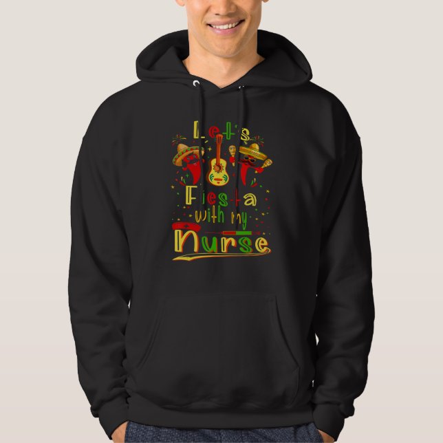 Nacho Average School Nurse Cinco De Mayo Mexican L Hoodie (Framsida)