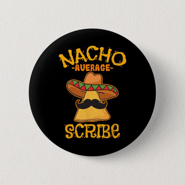 Nacho Average Scribe Mexikansk Cinco De Mayo-fest  Knapp (Framsida)