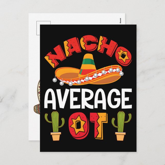 nacho-average-senorita-cinco-de-mayo-happy-cinco- helg vykort (Fram/baksida)