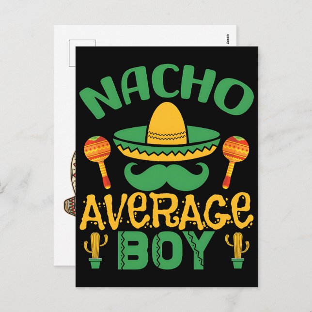 nacho-average-senorita-cinco-de-mayo-happy-funny- helg vykort (Fram/baksida)