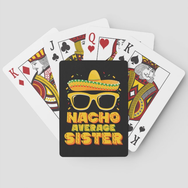 Nacho Average Sister Cinco De Mayo Matching Family Casinokort (Baksidan)
