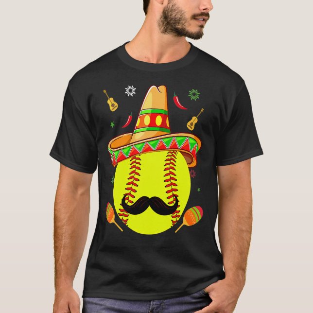 Nacho Average Softball Mexican Cinco De Mayo Fath T Shirt (Framsida)