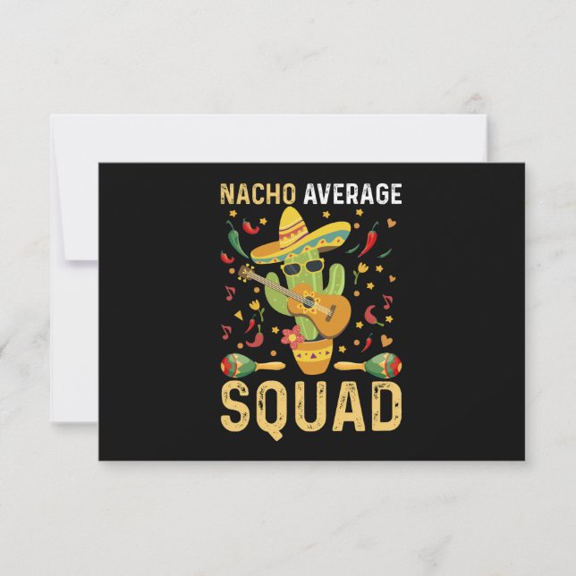 Nacho Average Squad Cinco De Mayo Mexican Party Tack Kort (Framsida)