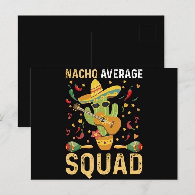 Nacho Average Squad Cinco De Mayo Mexikansk Fest Vykort (Fram/baksida)