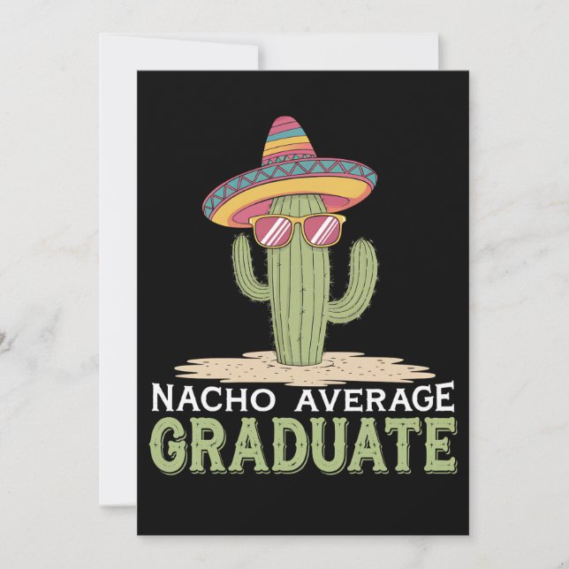 Nacho Average Student Cactus Studenten Mexican Inbjudningar (Framsida)