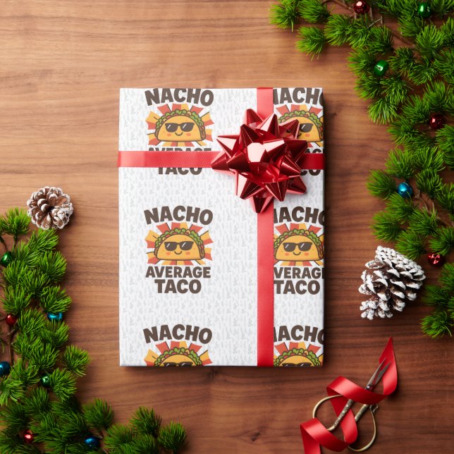 Nacho Average Taco Funny Food Pun Comic Style Presentpapper (Julgåva)