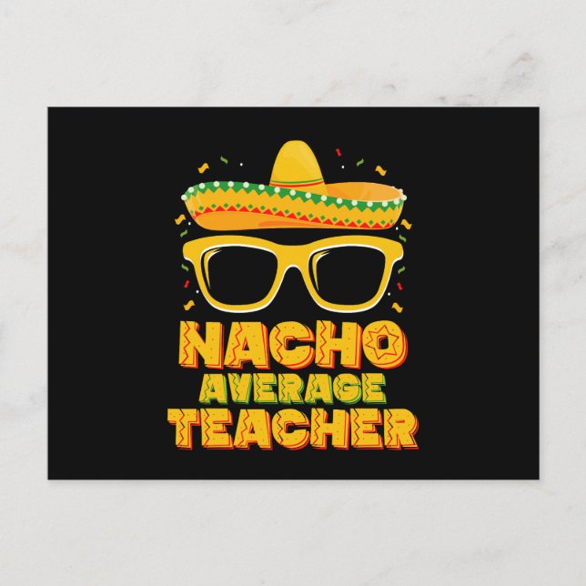 Nacho Average Teacher Cinco De Mayo Matching Vykort (Framsida)