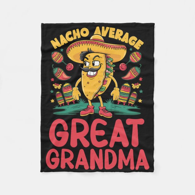 Nacho Average Underbar Grandma Mexican Matching Ci Fleecefilt (Framsidan)