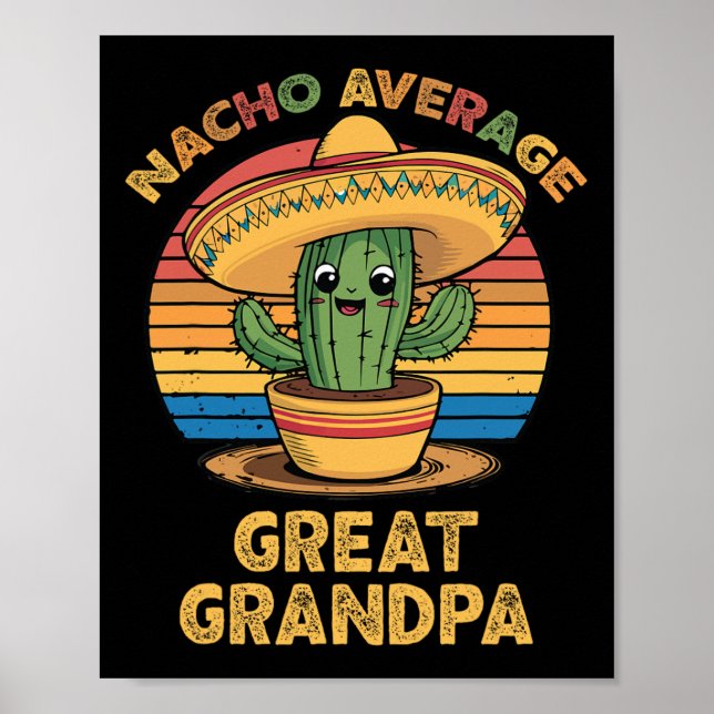 Nacho Average Underbar Grandpa Matching Mexican Ci Poster (Framsidan)