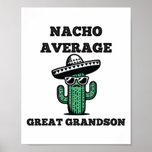 Nacho Average Underbar Grandson Roligt Joke Mexica Poster