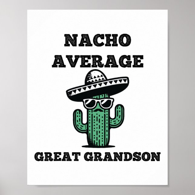 Nacho Average Underbar Grandson Roligt Joke Mexica Poster (Framsidan)