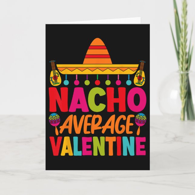 Nacho Average Valentine Mexikanskt Par Alla Hjärta Kort (Framsida)
