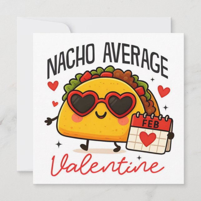 Nacho Average Valentine Platta Semestkort Julkort (Framsida)
