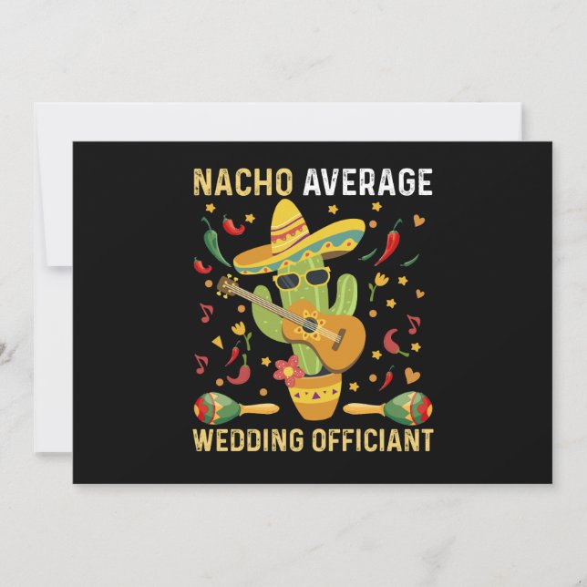 Nacho Average Wedding Officiant Mexikansk Fest Inbjudningar (Framsida)