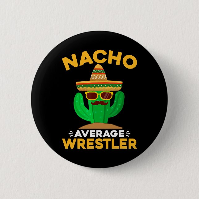 Nacho Average Wrestler Funny Mexican Cinco De Mayo Knapp (Framsida)