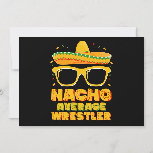 Nacho Average Wrestler Wrestling Cinco de Mayo Inbjudningar (Framsida)
